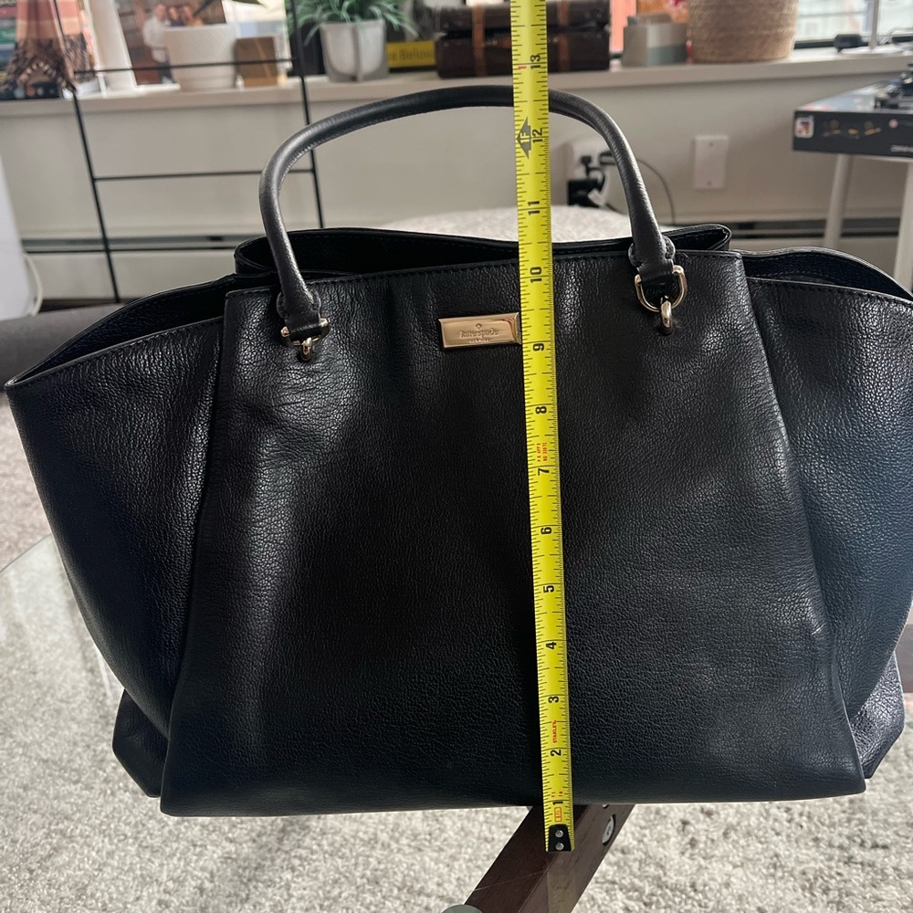 Kate Spade Black Pebble Leather Ashlee Anna Court Large Shoulder Bag Tote Bag - Picture 7 of 14